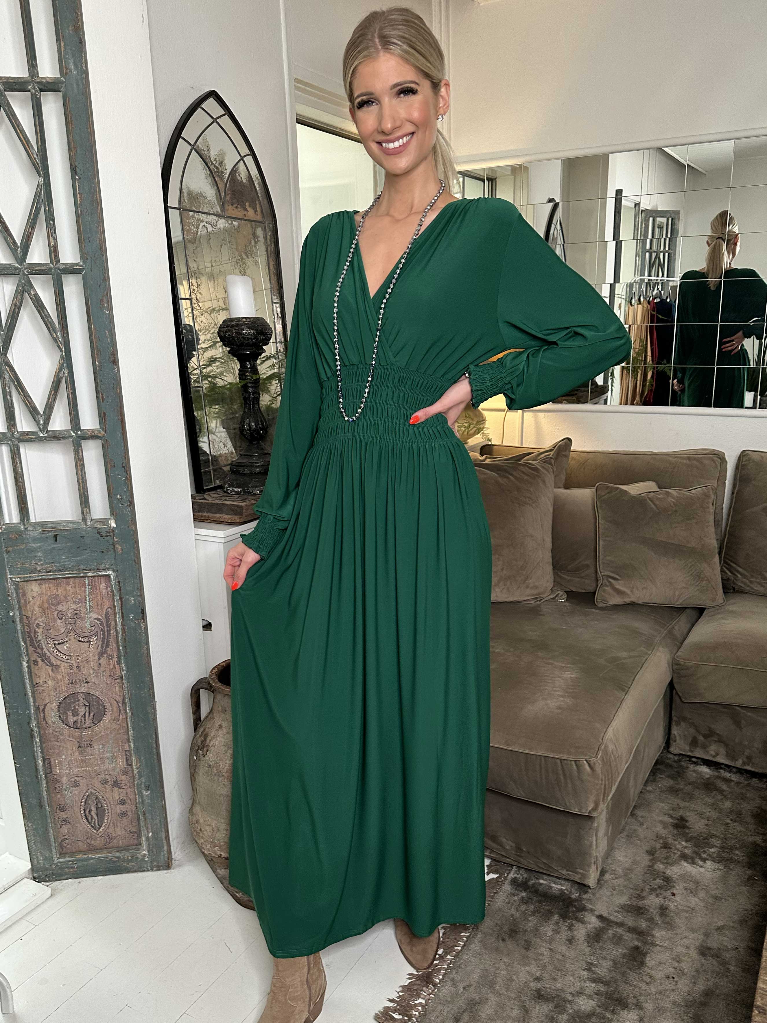 Pams Plain L/S - Elastisk klänning med smock och långa ärmar